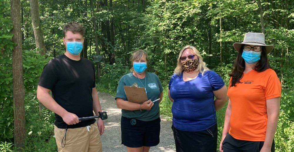 Jacob Graham (producer and editor), Rita Maier (project coordinator) and Kyra Moratz & Lisa Staton (nature guides).