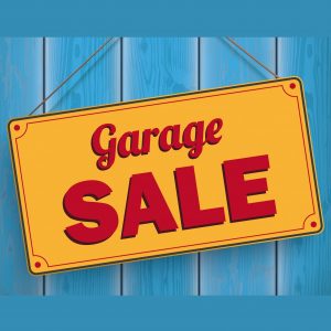 Garage Sale Sign Wooden Text